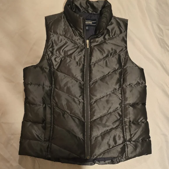 Lands' End Women's Charcoal Puffer Vest Large/Tall. - Picture 1 of 5